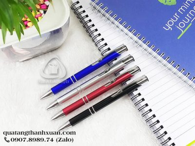 Bút Kim Loại Bấm Có Viền Bạc - AL9028