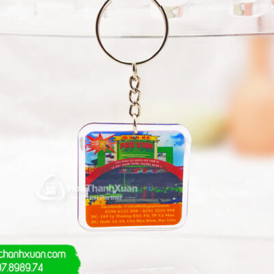 Móc Chìa Khóa Đổ Keo Vuông Khoen Cạnh