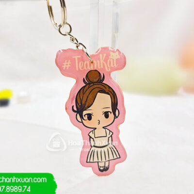 Móc Chìa Khóa Keo Không Viền Cô Gái Kute