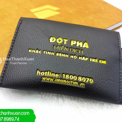 Móc Chìa Khóa Ví Da Ép Kim Logo Cao Cấp