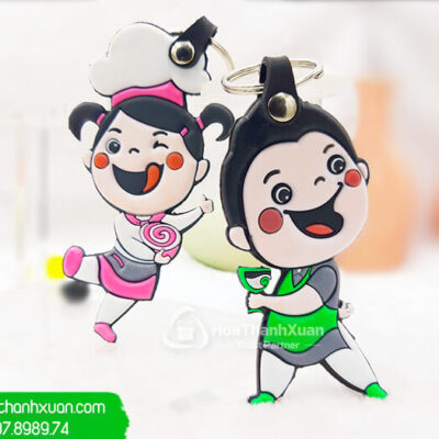 Móc Khóa Cao Su Khuôn Em Bé Đầu Bếp