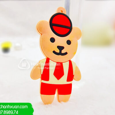 Móc Khóa Cao Su Khuôn Hình Chú Gấu
