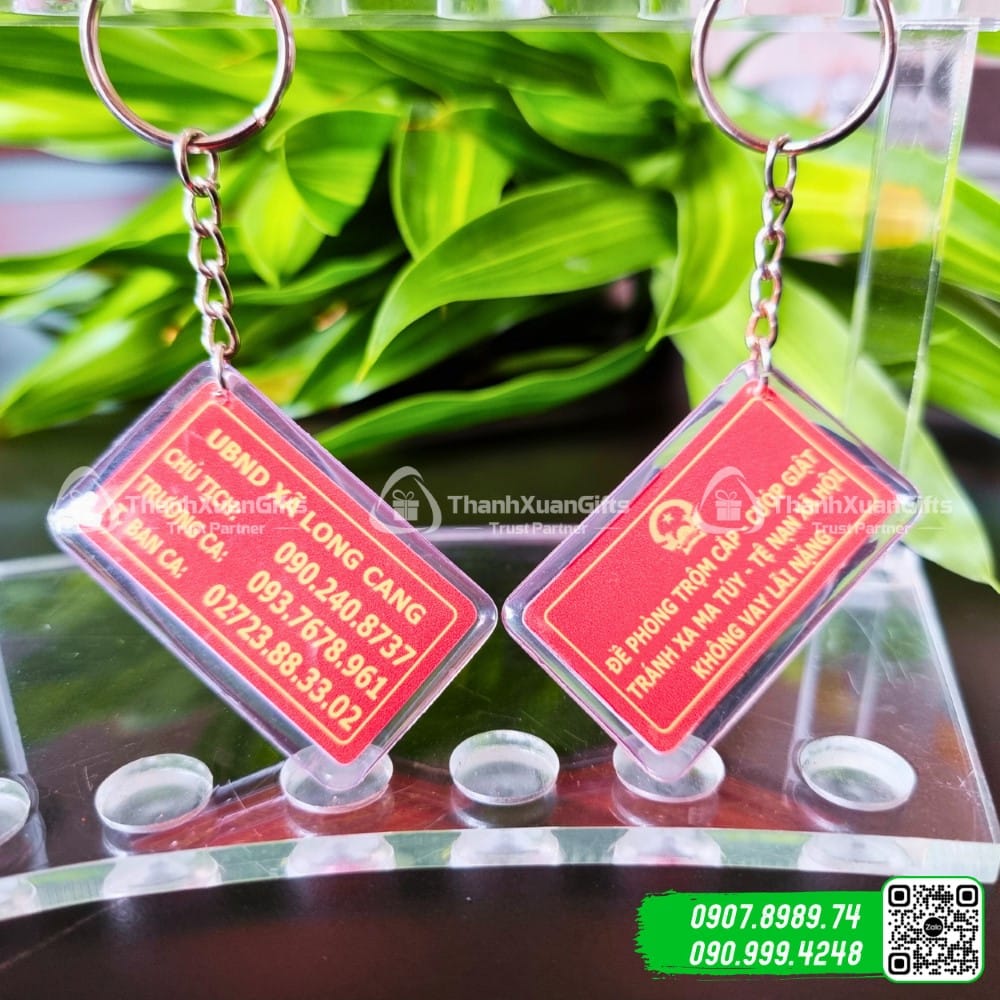 Móc Khoá Đổ Keo Hình Chữ Nhật Mẫu Số 01