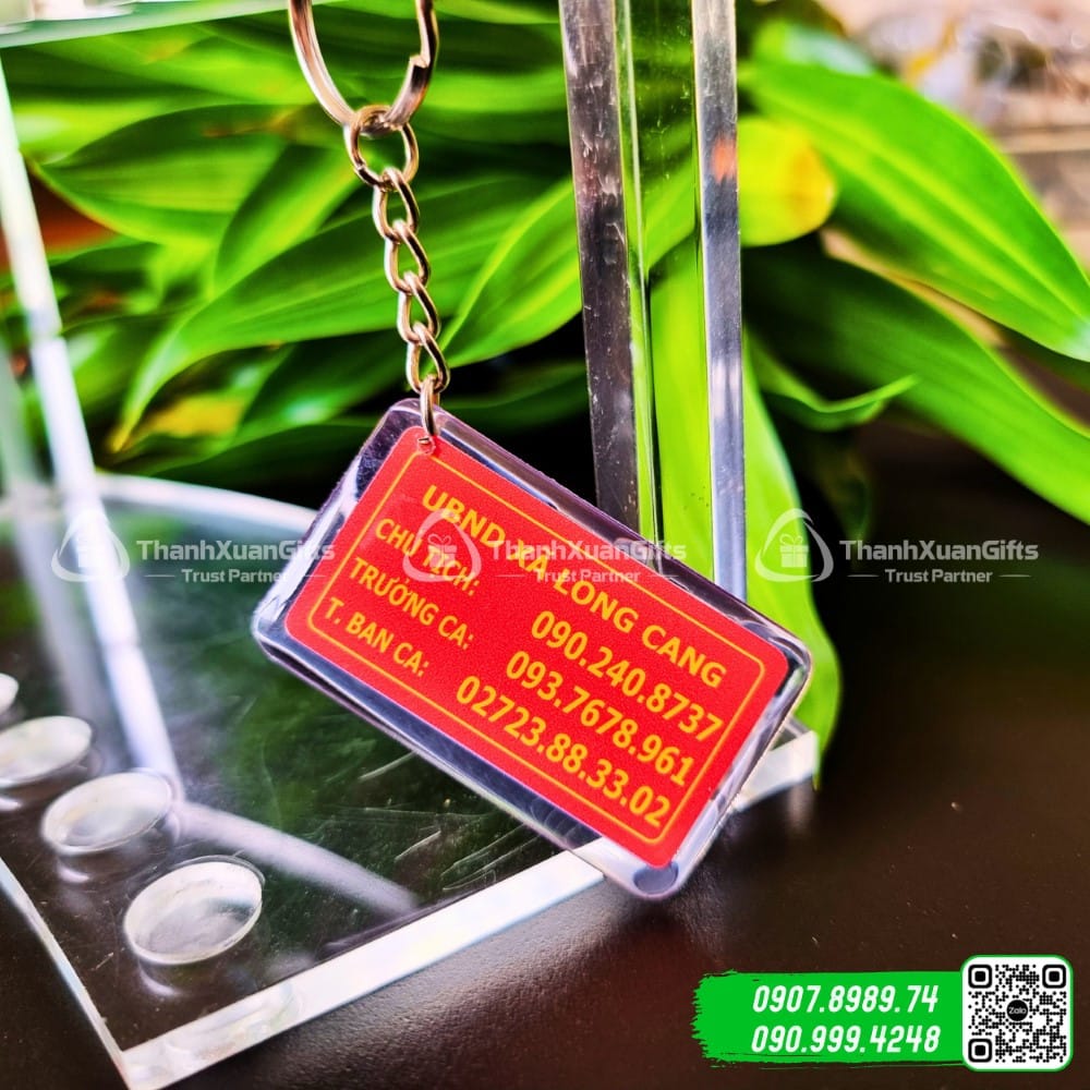 Móc Khoá Đổ Keo Hình Chữ Nhật Mẫu Số 01A