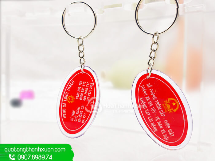 Móc Khóa Đổ Keo Hình Elip Giá Rẻ Đẹp