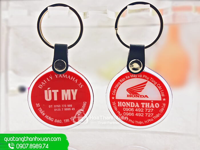 moc khoa do keo hinh tron khoen da Móc Khóa Đổ Keo Hình Tròn Khoen Da