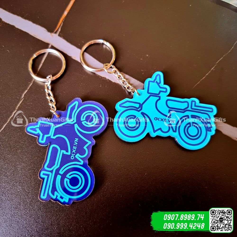 moc khoa mica hinh chiec xe may 05 Móc Khóa Mica Hình Chiếc Xe Máy 05