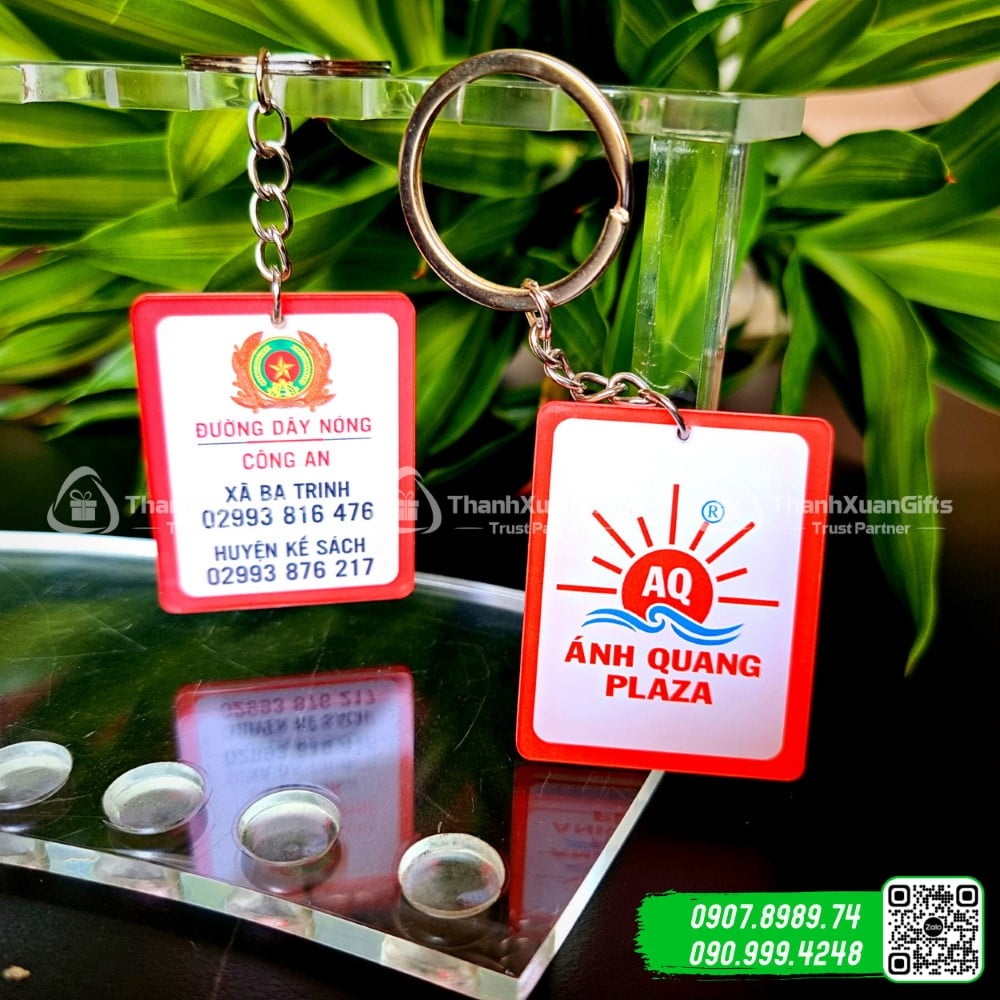 Móc Khóa Mica Hình Chữ Nhật Mẫu Số 01