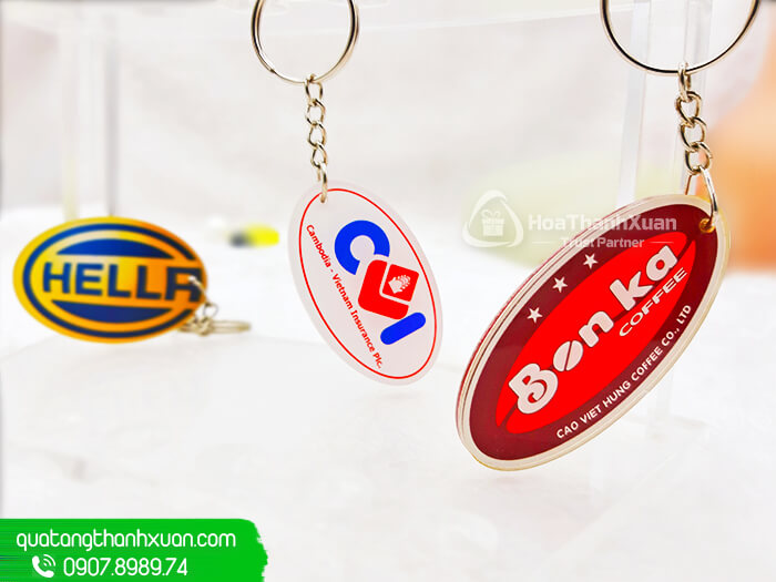 Móc Khóa Mica Hình Elip In Theo Yêu Cầu