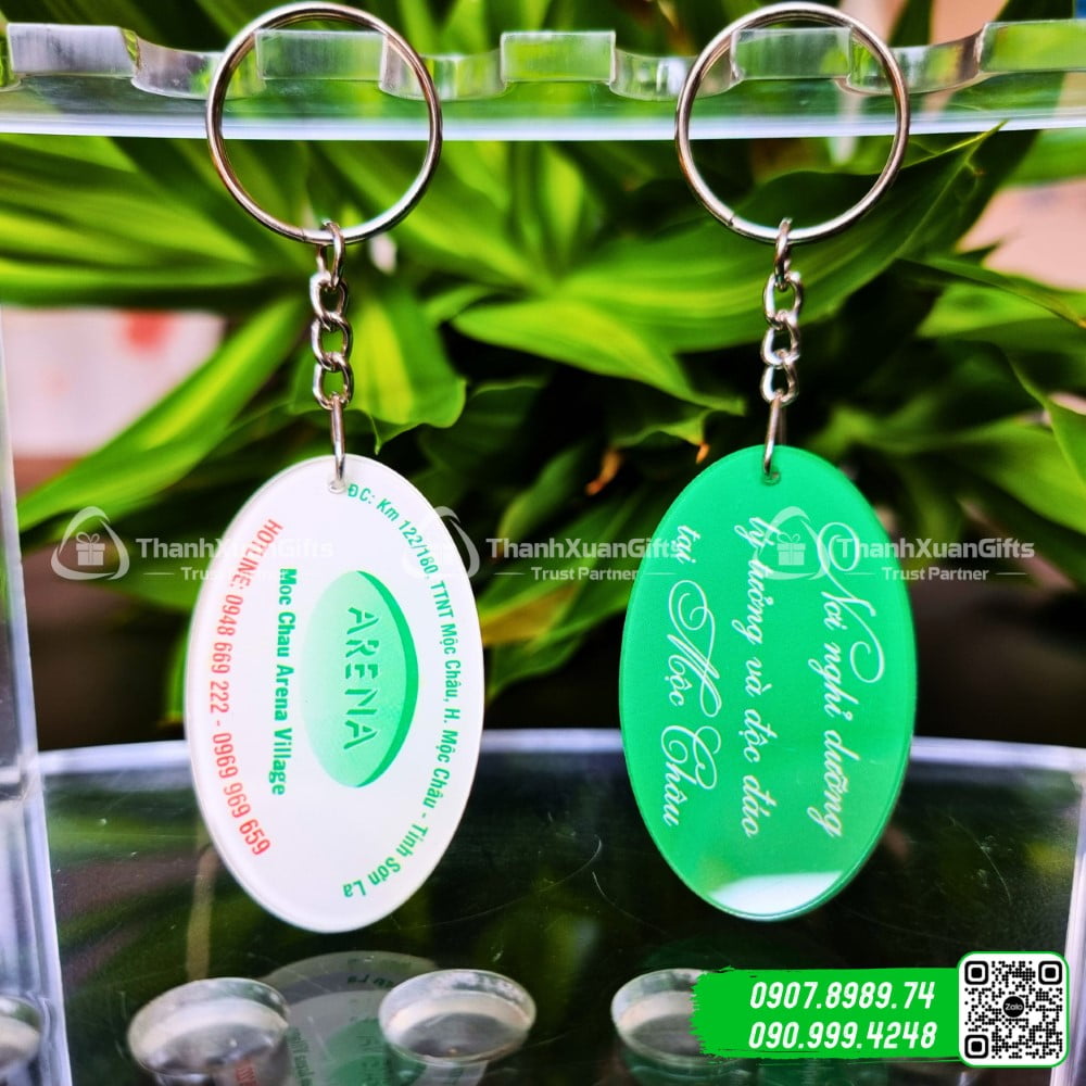 Móc Khóa Mica Hình Oval Mẫu Số 01