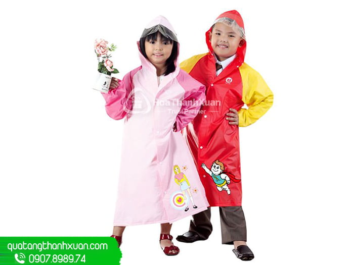 ao mua bit hong tre em in logo bhte01 Áo Mưa Bít Hông Trẻ Em In Logo - BHTE01