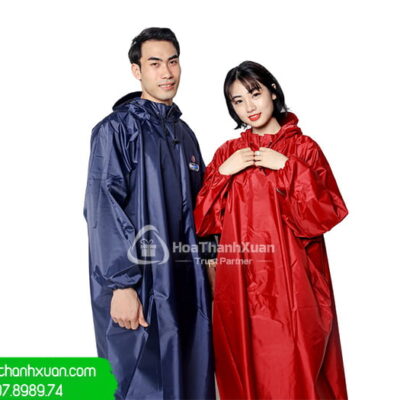 Áo Mưa Bít Hông Vải Dù In Logo - AMBH02