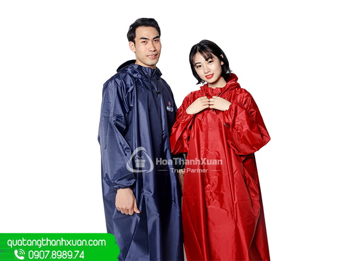 ao mua bit hong vai du in logo ambh02 Áo Mưa Bít Hông Vải Dù In Logo - AMBH02