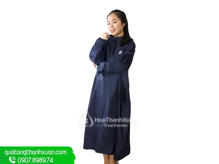 ao mua bit hong vai rang dong mau Áo Mưa Bít Hông Vải Rạng Đông Màu Xanh
