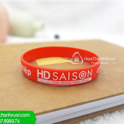 Vòng Tay Cao Su Đỏ In Logo HD Sài Gòn