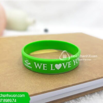 Vòng Tay Cao Su In Chữ We Love You