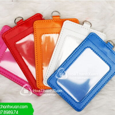 Bao Đựng Thẻ PU Khoen Xi Đứng Cao Cấp