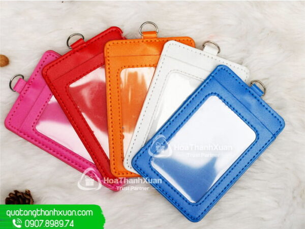 Bao Đựng Thẻ PU Khoen Xi Đứng Cao Cấp