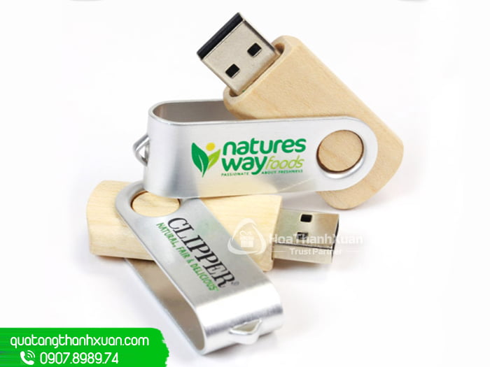 usb vo go nap kim loai xoay uvg12 USB Vỏ Gỗ Nắp Kim Loại Xoay - UVG12