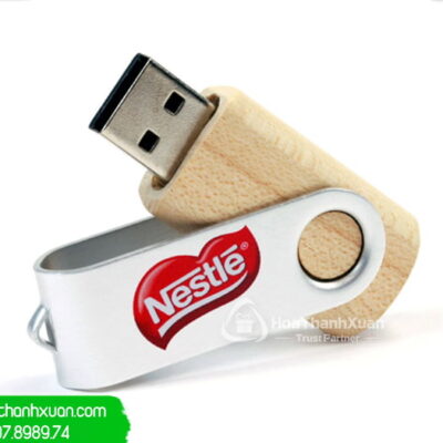 USB Vỏ Gỗ Nắp Kim Loại Xoay - UVG12A