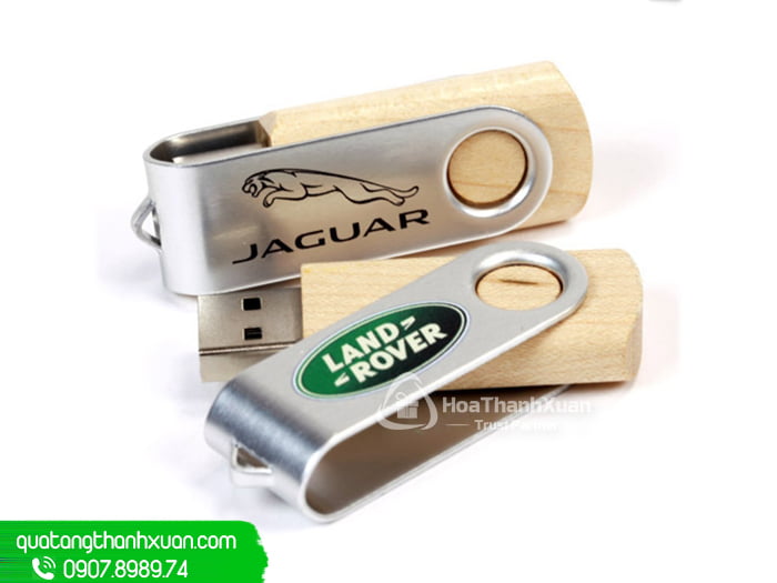 usb vo go nap kim loai xoay uvg12c USB Vỏ Gỗ Nắp Kim Loại Xoay - UVG12C