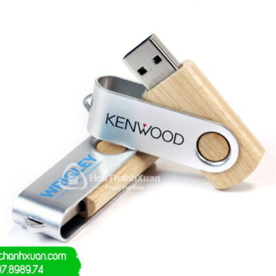 usb vo go nap kim loai xoay uvg12d USB Vỏ Gỗ Nắp Kim Loại Xoay - UVG12D