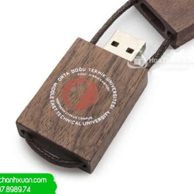 USB Vỏ Gỗ Nắp Rời Khóa Dây Đeo - UVG02B