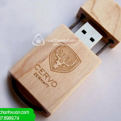 USB Vỏ Gỗ Nắp Rời Khóa Dây Đeo - UVG02C