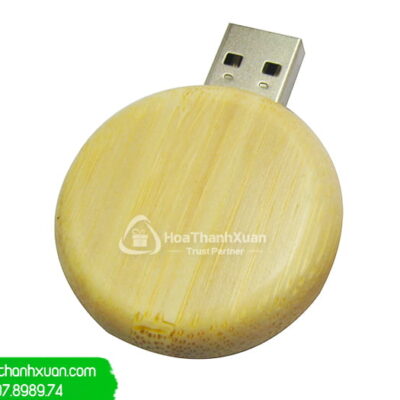USB Vỏ Gỗ Hình Tròn Dẹp Nhỏ - UVG09