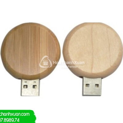 USB Vỏ Gỗ Hình Tròn Dẹp Nhỏ - UVG09B