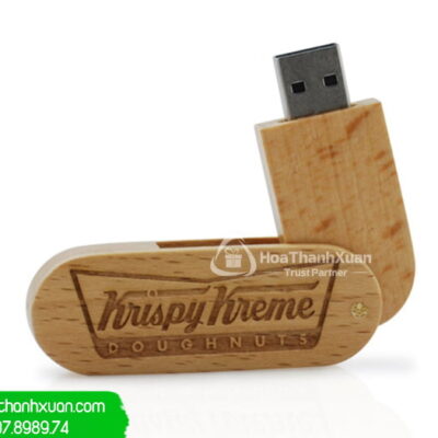 USB Vỏ Gỗ Dạng Thân Xoay Tròn - UVG06C