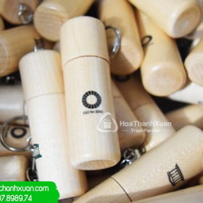 usb vo go hinh tru tron nap roi uvg08c USB Vỏ Gỗ Hình Trụ Tròn Nắp Rời - UVG08C