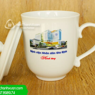 Ly Sứ Mẫu Đơn Cao Cấp In Logo - LS01A