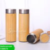 binh giu nhiet vo tre khac logo bgn01 Bình Giữ Nhiệt Vỏ Tre Khắc Logo - BGN01