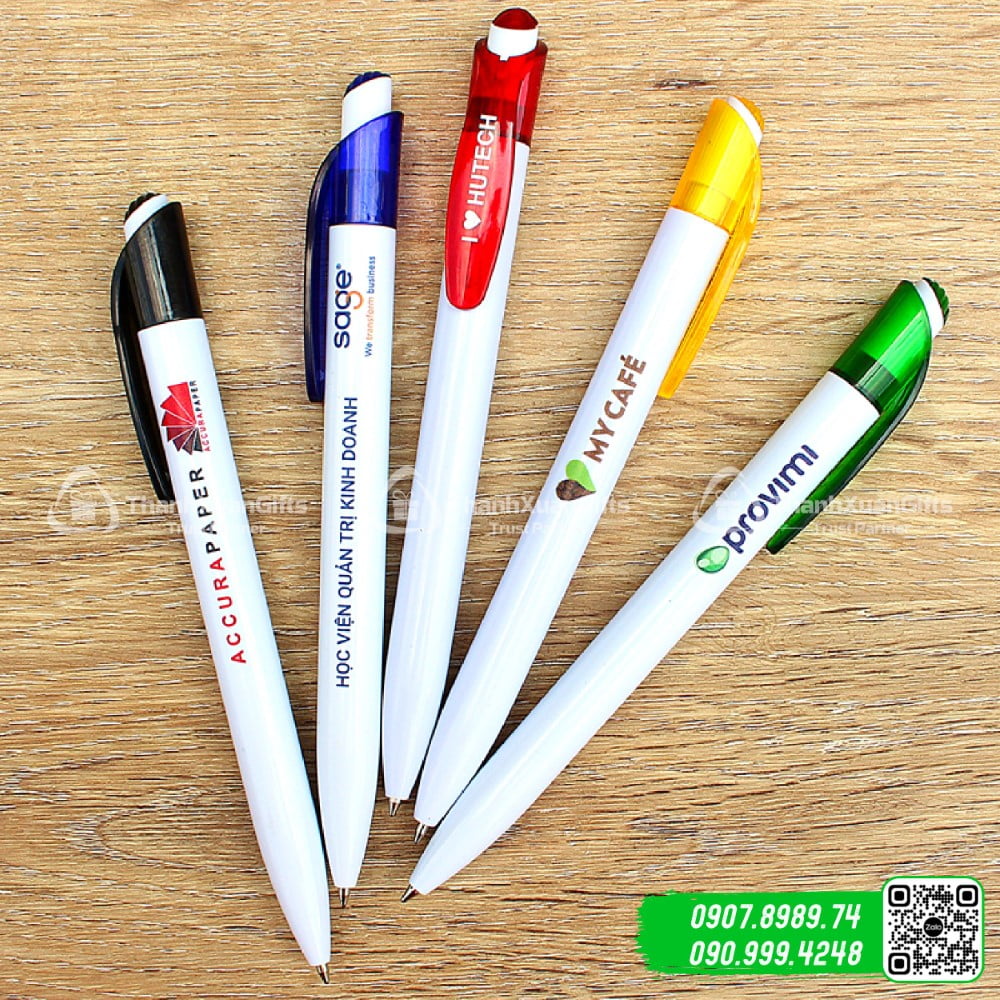 But bi nhua AP 3947 02 Bút bi nhựa AP-3947 In Logo