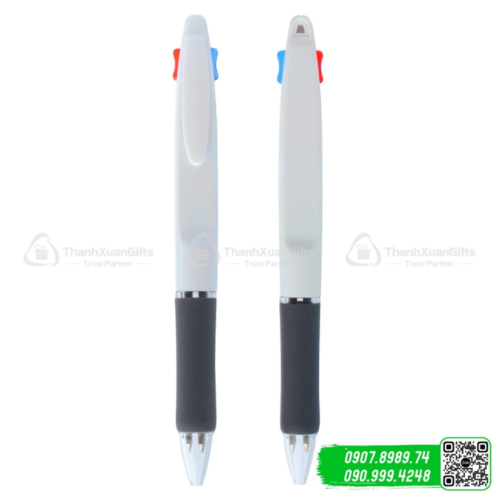 but bi nhua 2 ngoi w2088 toan than trang Bút bi nhựa 2 ngòi W2088 toàn thân trắng