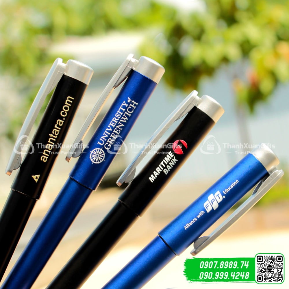 Bút bi nhựa mực nước BP-3130 in logo