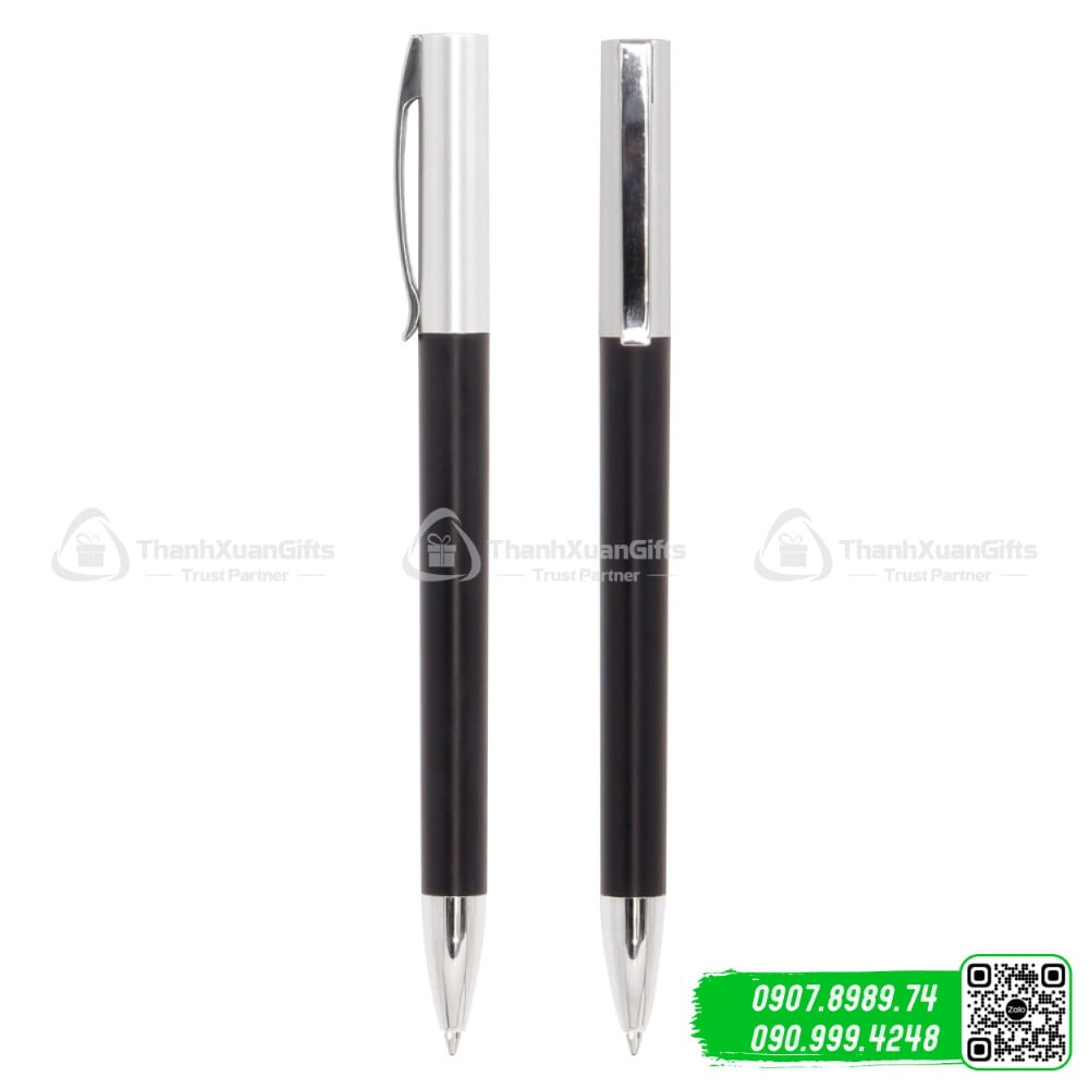 but bi nhua xi bp 5212a bac den Bút bi nhựa xi BP-5212A bạc đen