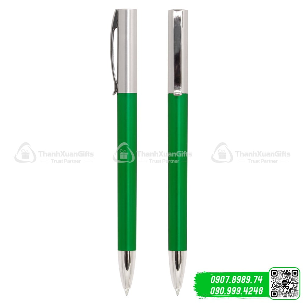 but bi nhua xi bp 5212a bac xanh la Bút bi nhựa xi BP-5212A bạc xanh lá